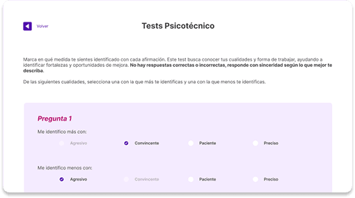Vista de formulario de gestión de calidad